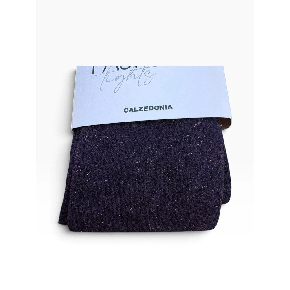 NWT Calzedonia Tights Purple w/Metallic Copper Soft Warm Size 3/4 (Med/Lg)